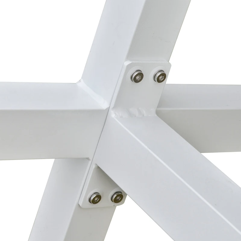 Outsunny 4-Piece Garden Furniture Set Outdoor Patio Dining Table with Cushioned Seat Chairs 5-Seater All-Weather Aluminum Frame