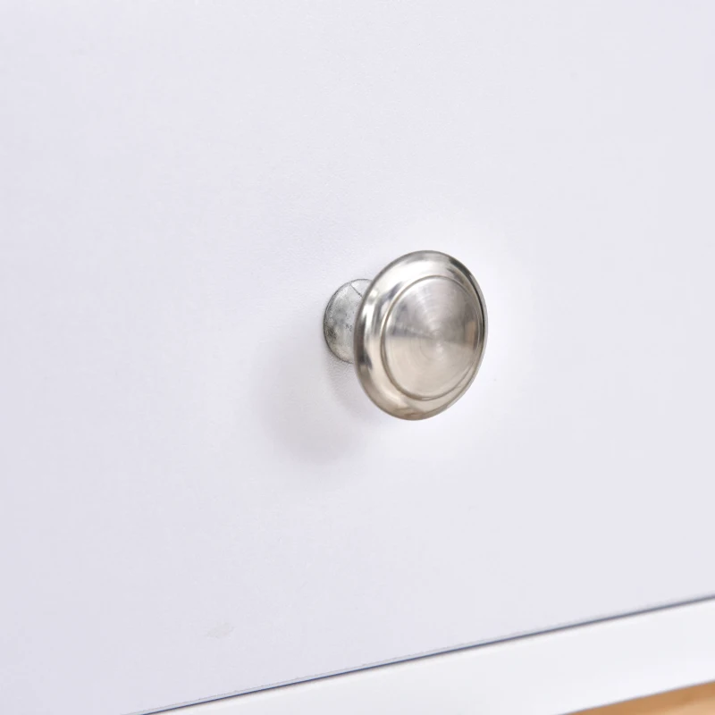 HOMCOM Dressing Table Set with Flip Top Mirror and Cushioned Stool, Makeup Vanity Dressing Table Dresser Desk with 2 Drawers and Storage Grids for Bedroom, White