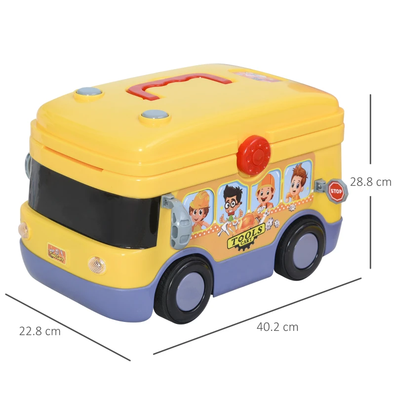 HOMCOM Kids Plastic 24-Piece Pretend DIY Tools Set Yellow