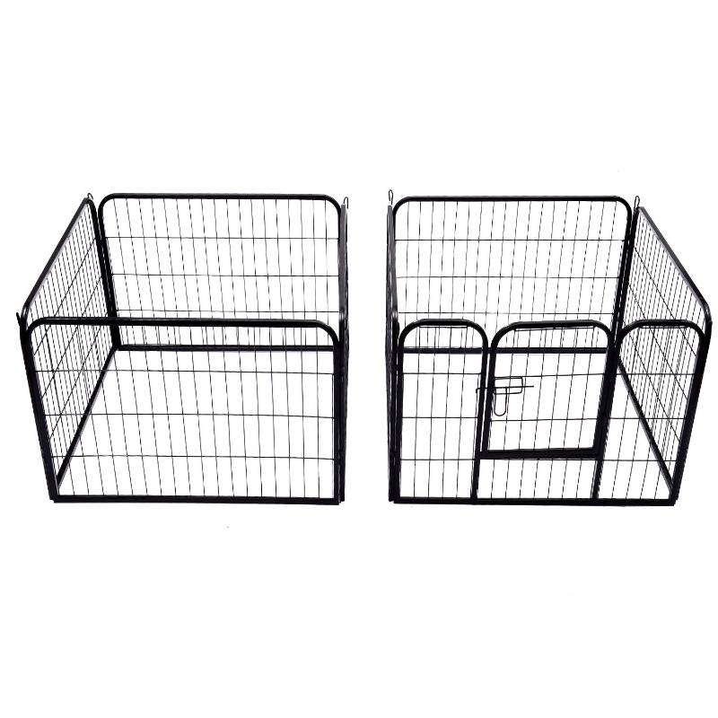 Pawhut Heavy Duty Dog Pens Pet Puppy PlayPen, size (80 x 60 cm)-Black