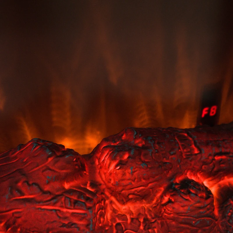 HOMCOM Electric Fireplace Heater w/LED Flame Effect, 1000W/2000W-Black