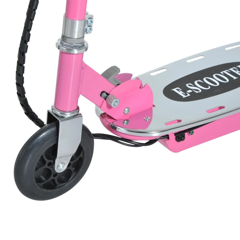 HOMCOM Kids E Scooter Ride on Folding Electric Bike Children Sports Toy Height Adjustable w/Rechargeable Battery 12V (Pink)