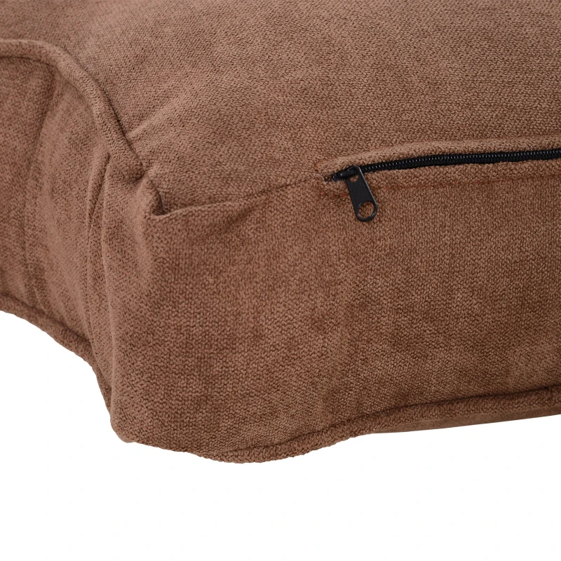 HOMCOM Cotton And Polyester Fabric Solid Wood Single Sofa Chair Home Living Room Brown