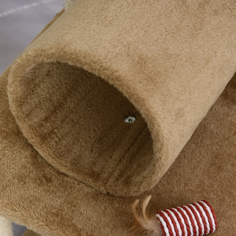 PawHut Cat Tree for Indoor Cats 121cm Kitten Tower Sisal Scratching Post Pet Activity Center Perch Condo Hanging Ball Brown