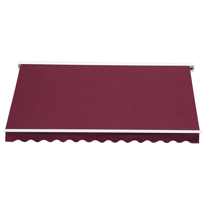 Outsunny 3 x 2.5m Garden Electric Motorised Manual Awning Door Outdoor Retractable Canopy Patio Shelter with LED Remote Control (Wine Red)