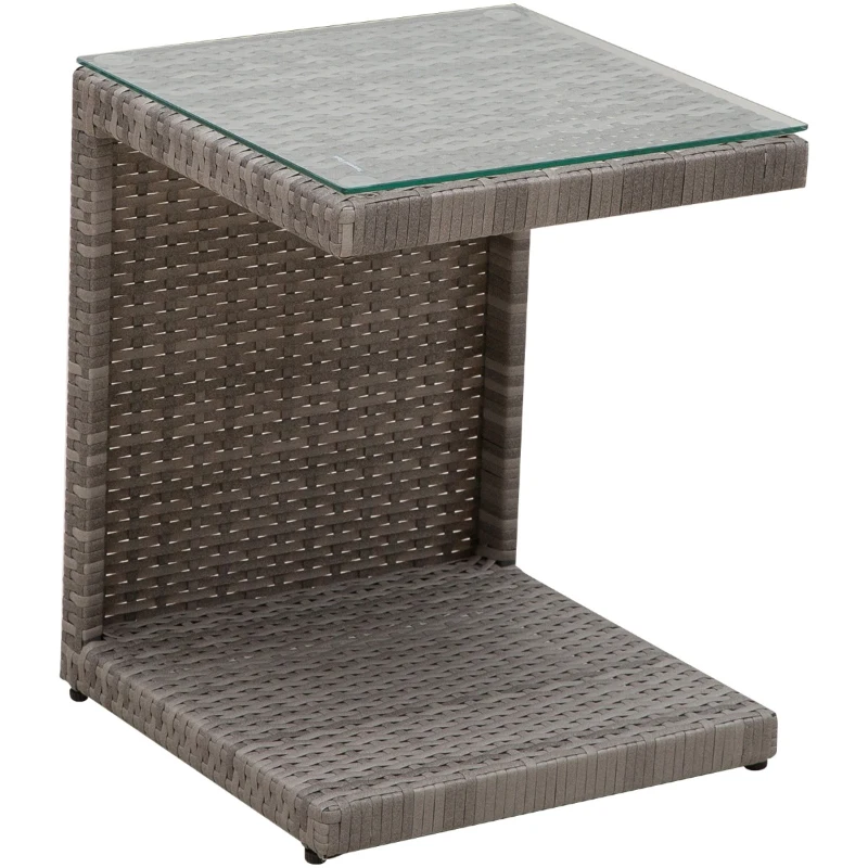 Outsunny 5-Seater Outdoor Garden PE Rattan Furniture Set Grey