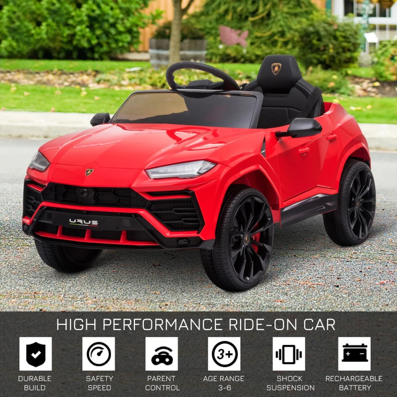 HOMCOM Lamborghini Urus 12V Kids Electric Ride On Car Toy w/ Remote Control