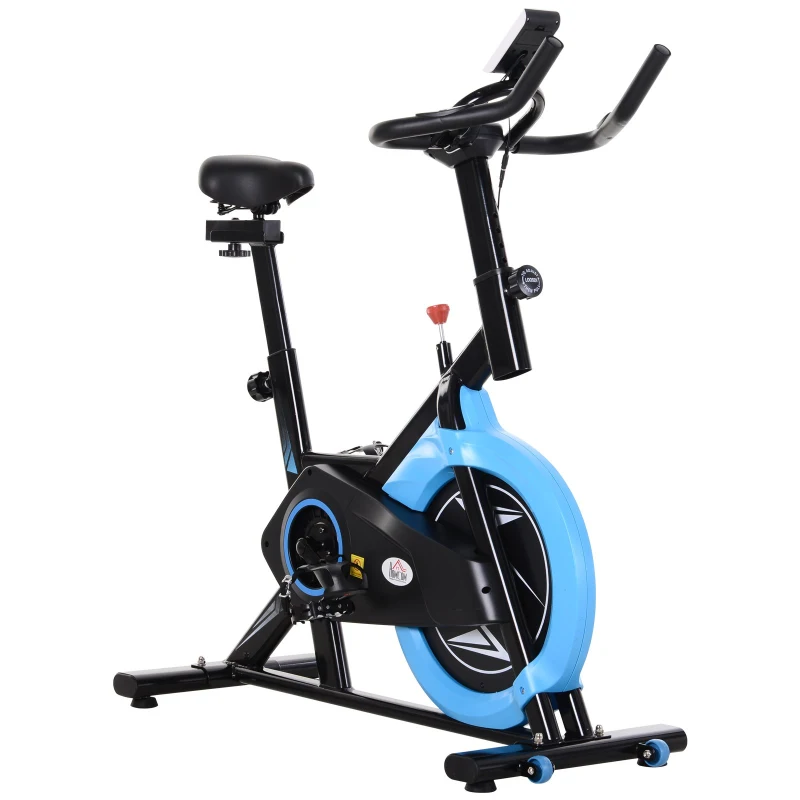 HOMCOM Upright Stationary Exercise Bike Belt Drive Home Gym Indoor Cycling with LCD Monitor
