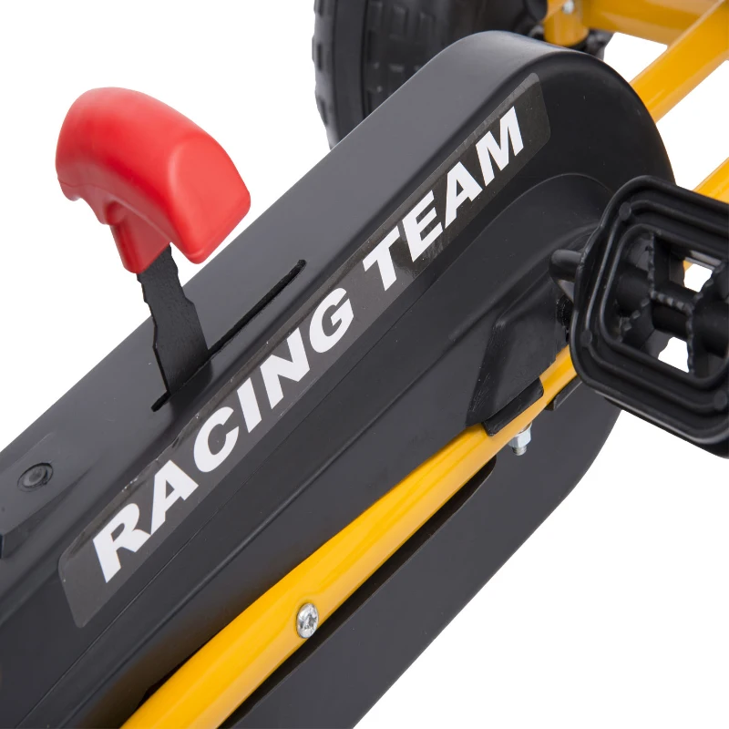 HOMCOM Kids Ride Pedal Go Kart W/ Hand Brake-Red/Black