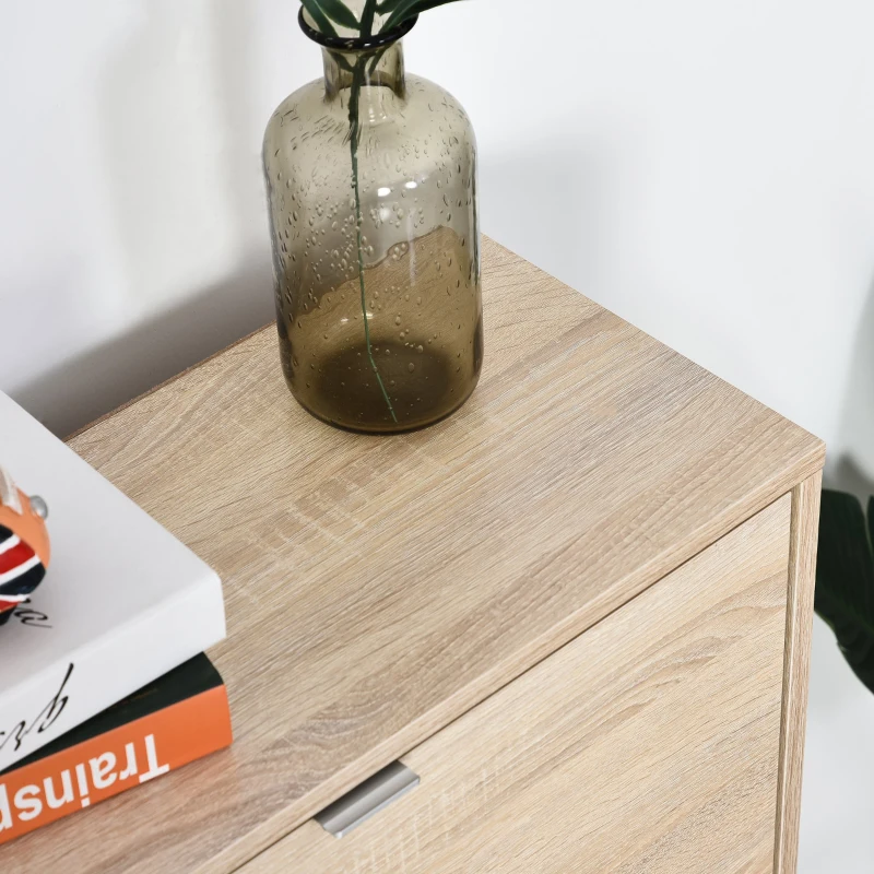 HOMCOM 6-Tier Tilting Tall Shoe Cabinet Rack Simple and Modern Storage Organization Entryway Hallway Furniture