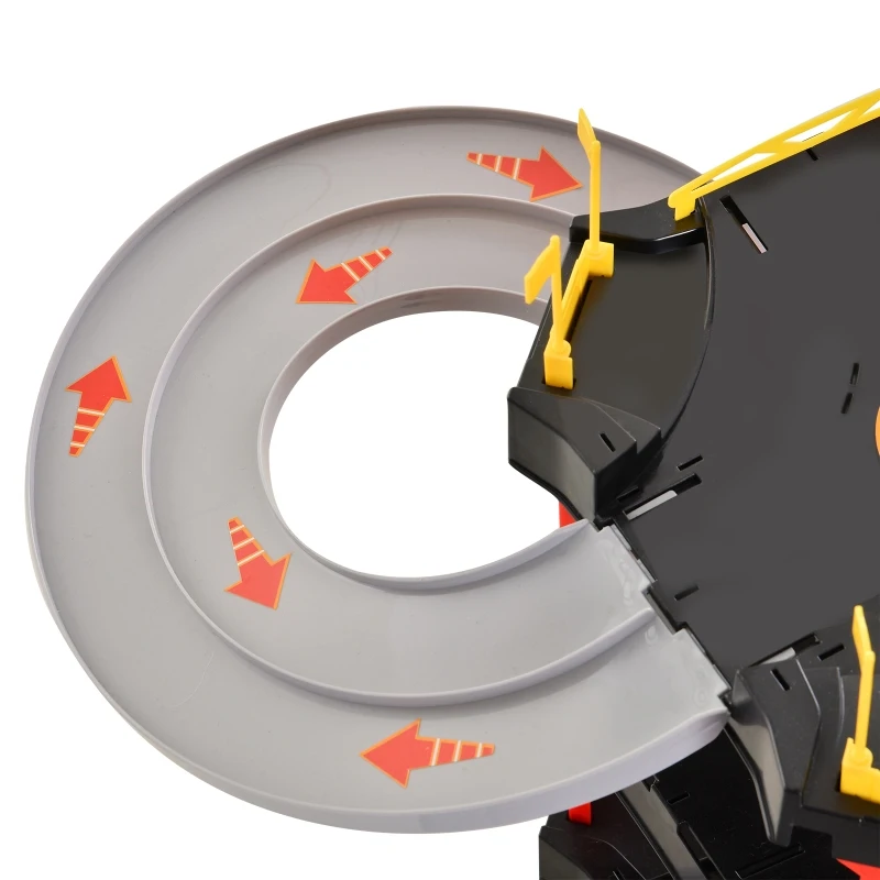 HOMCOM 55 Pcs Kids Parking Lot Play Set 3 Storey Garage Playset Cars Helicopter Elevator Slopes Traffic Accessories Fun Racetrack for 3 Year Old +