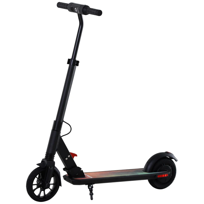 HOMCOM Teen/Adults Aluminium Folding Electric Scooter w/ Lights Black