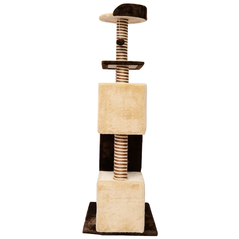 HOMCOM Cat Scratching  Activity Centre-Coffee/Beige, M size