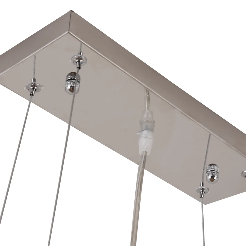 HOMCOM Crystal Light Chandelier, 50Lx20Wx18H cm-Steel/Crystal