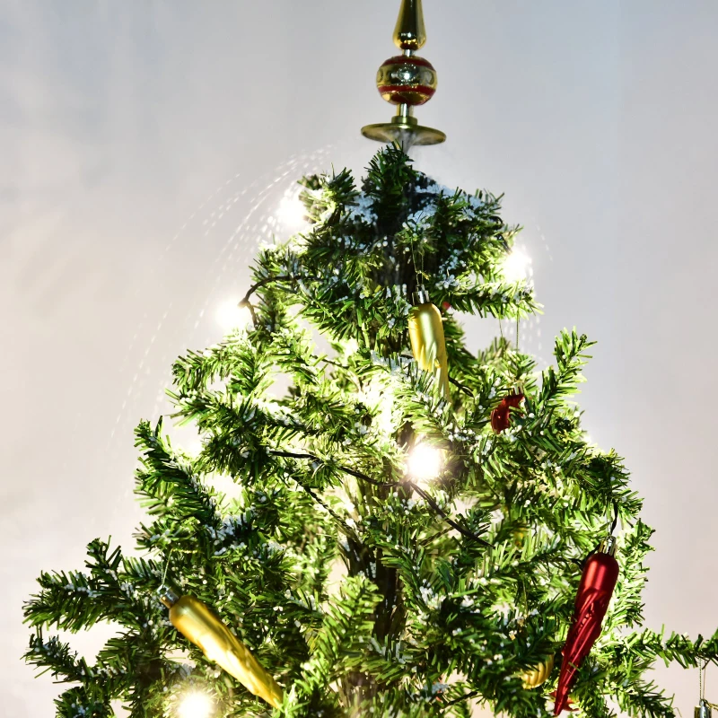 HOMCOM Snow Fall Artificial Christmas Tree w/ Musical Umbrella Base & Ornaments