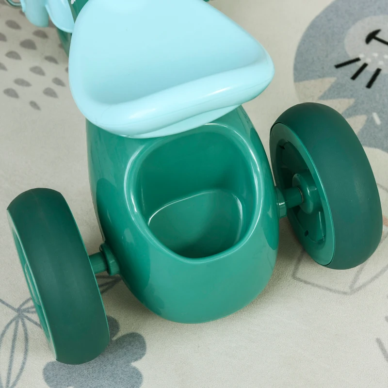 HOMCOM 3 Wheel Kids Tricycle Toddler Pedal Trike Ride on Bicycle with Front Back Basket Bell Balance Bike Boys Girls for 3 to 6 Years Green