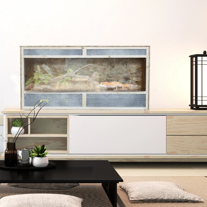 HOMCOM 4 Ft Wooden Reptile Vivarium House