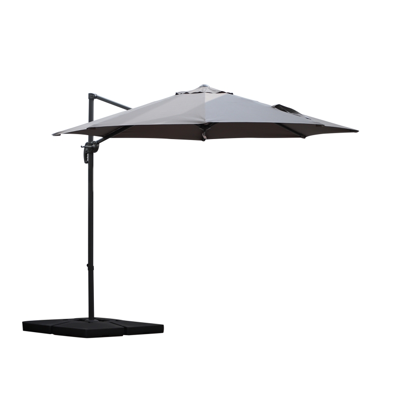 Outsunny 4 Pcs Portable Umbrella Base, Φ4.6 cm, HDPE-Black