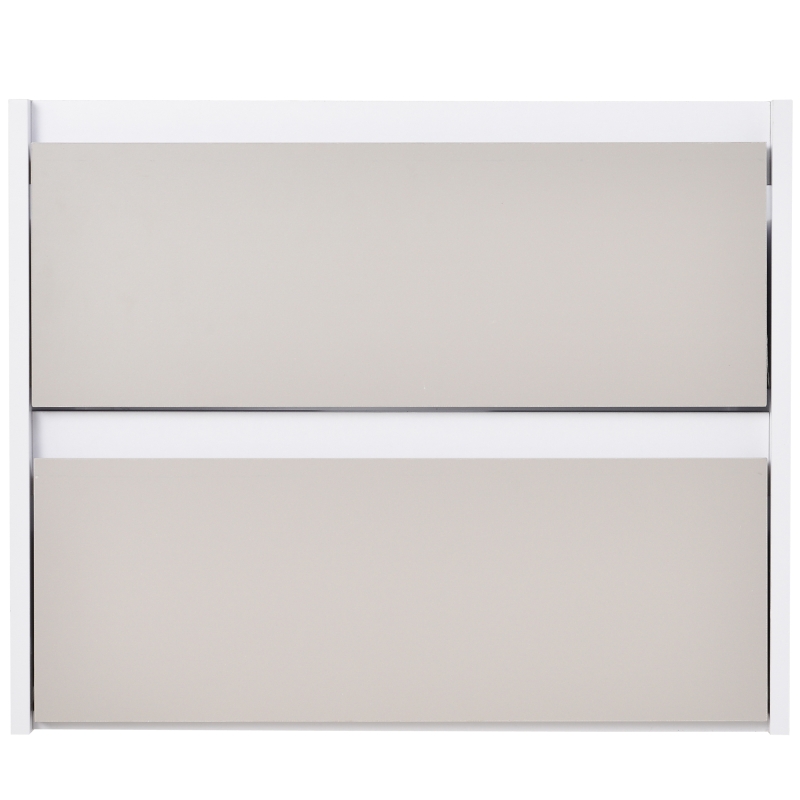 kleankin 2 Drawer Hanging Bathroom Cabinet Storage Open Top Melamine Surface Home Bathroom Organisation - White