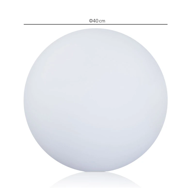 HOMCOM 16 RGB LED Ball Light, Colour Changing Mood Lamp (Globe Shape) with Rechargeable Battery, Remote Control - φ40 cm
