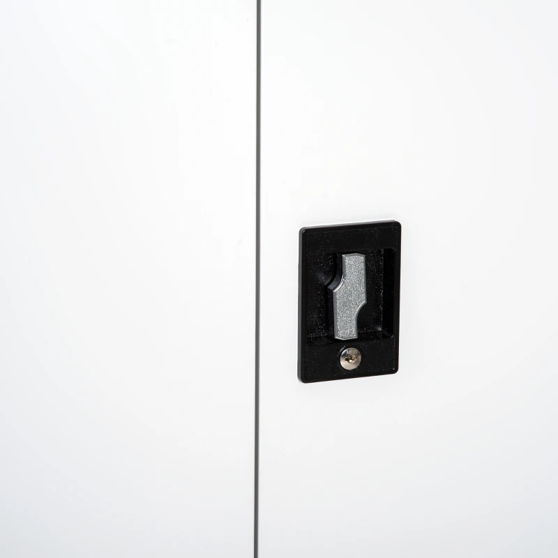 HOMCOM Lockable Filing Cabinet, Adjustable Shelf, CRS-White/Black