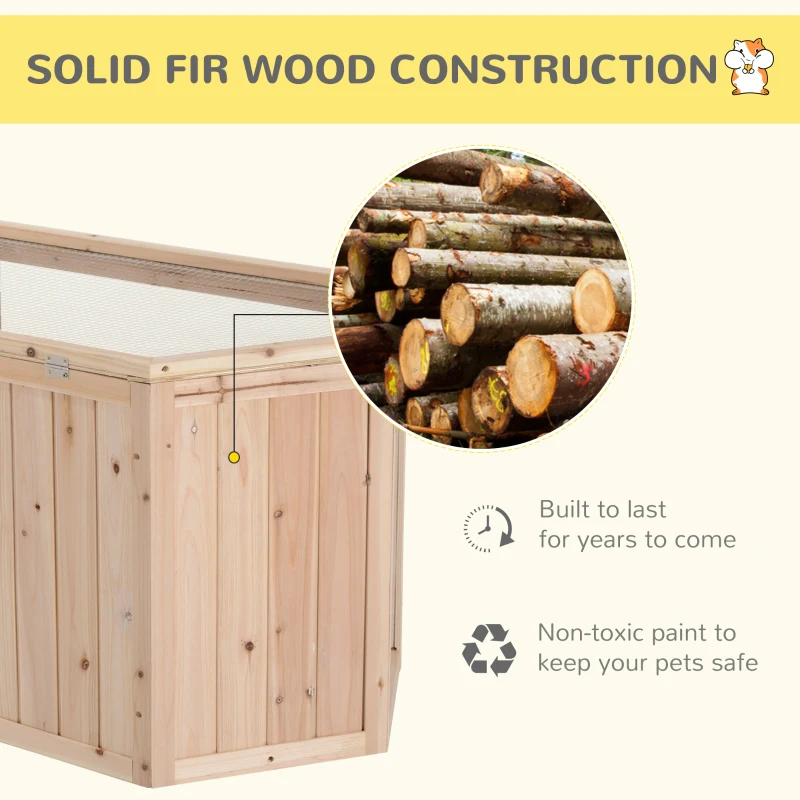 Pawhut Wooden Hamster Cage Rat Mouse Rodent Small Pet Animal hut Box, 115Lx60Wx58H cm