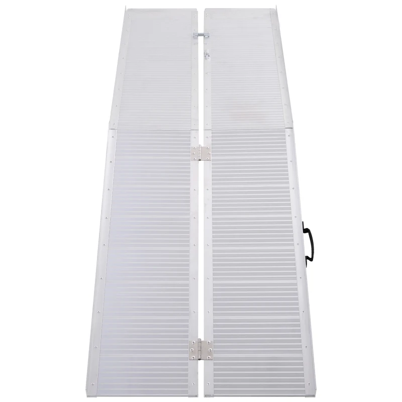 HOMCOM 8ft Folding Aluminum Wheelchair Ramp Scooter Portable Mobility Assist Suitcase Access Aid Disabled