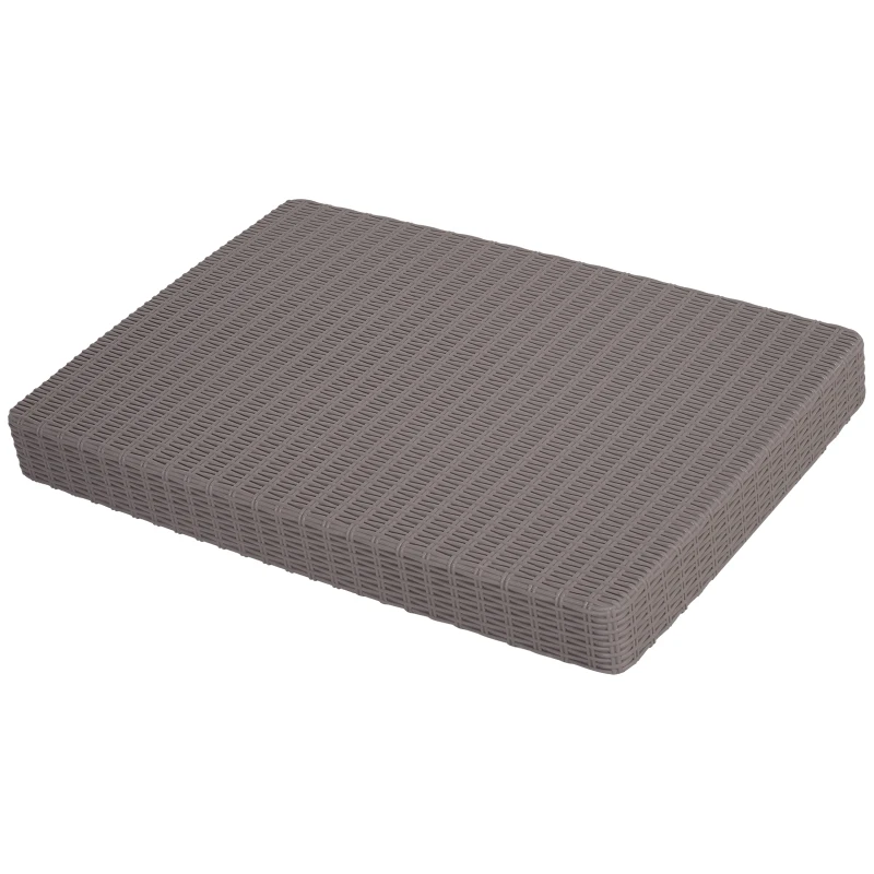 Outsunny Garden PP Rattan Style Sofa Table Set 4 Seater Outdoor Patio 2 Single Chairs & 1 Bench Conservatory Furniture Cushioned Grey