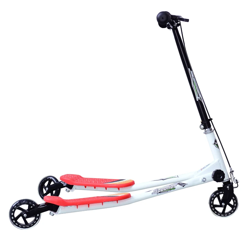 HOMCOM Outdoor Push Stunt Scooter 2 Wheels Fixed Bar 360° Street Commuter Street Push Scooter For Adult Teen Urban Scooter - Red