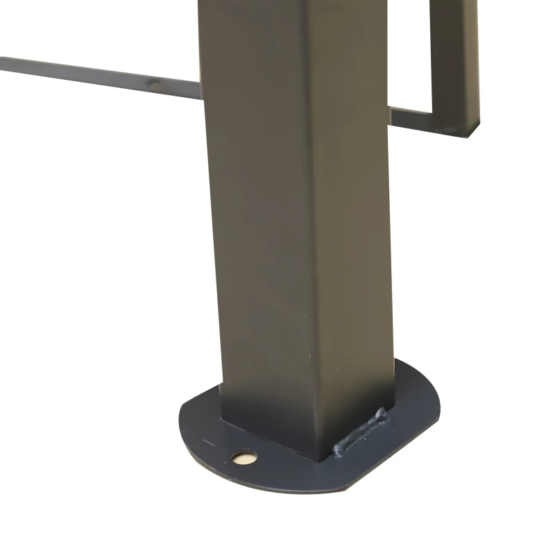 Outsunny Octagonal Gazebo W/2-Tier Roof, Φ380x265H cm-Light Brown/Black Colour