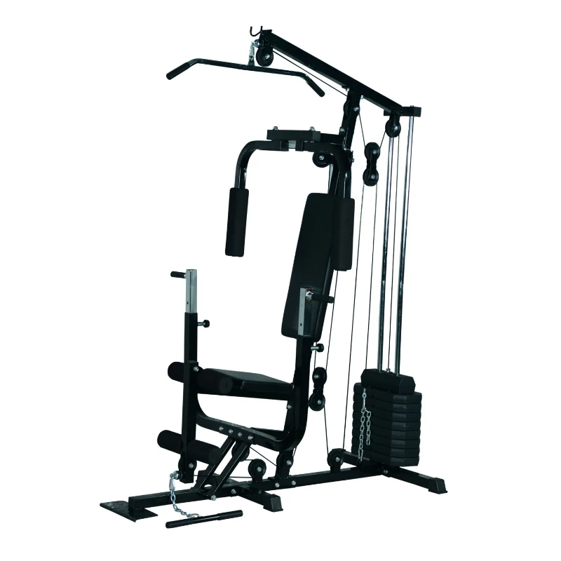 HOMCOM Multi Gym Workstation Home Workout Station Toning Body Building Strength Training Machine 40 kg Weight Plates