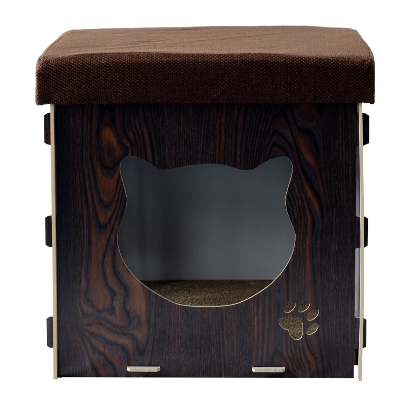 PawHut Cat House Scratching Pad, 40H cm-Brown