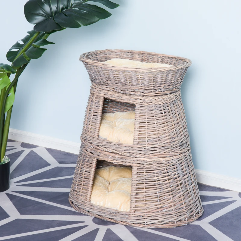 Pawhut 3-Tier Cat Cave Indoor Play House