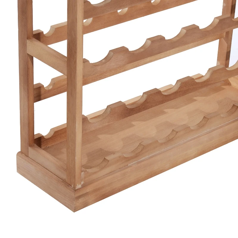 HOMCOM 4-tier Wooden Wine Rack 24 Bottles Stackable Organizer Display Storage Holder Shelves Stand Kitchen Home w/Countertop Natural wood