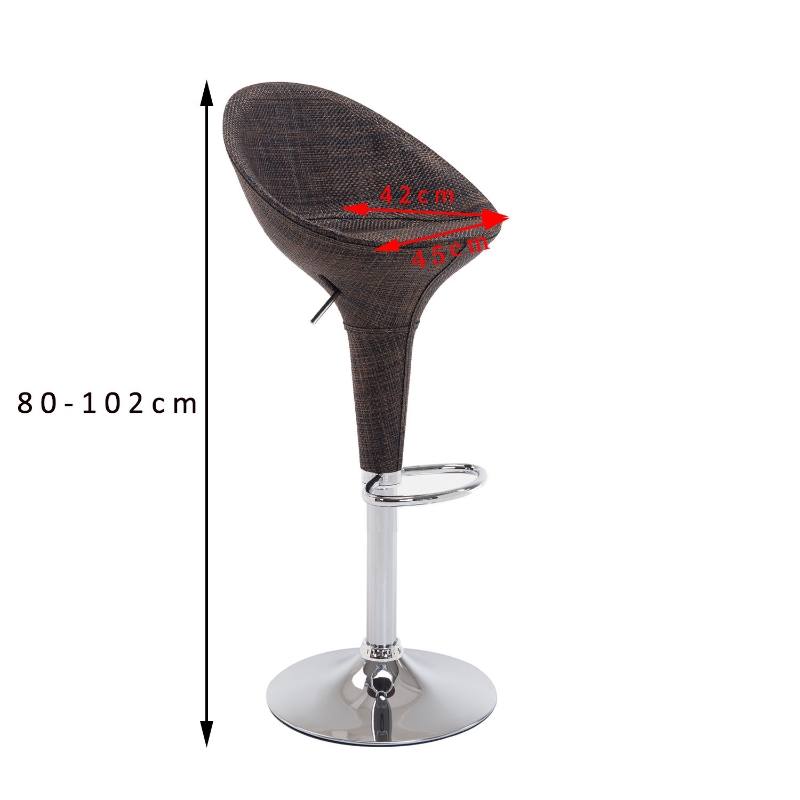 HOMCOM 2 Pcs Gas Lift Bar Stool-Deep Brown