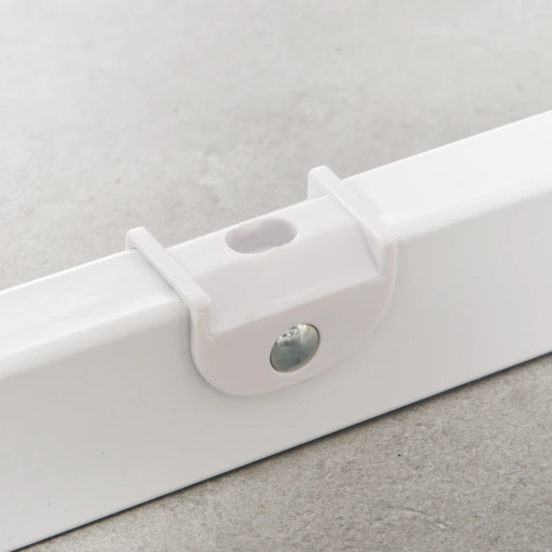 HOMCOM Baby Safety Gate Stair Barrier Pressure Fit Home Doorway Corridors Room Divider Guard with Adjusting Screws White 72.5 x 71cm