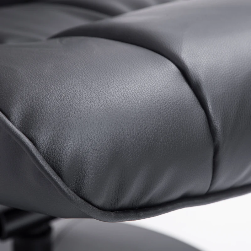 HOMCOM Executive Recliner Chair High Back Swivel Armchair Lounge Seat w/Footrest Stool (Black)