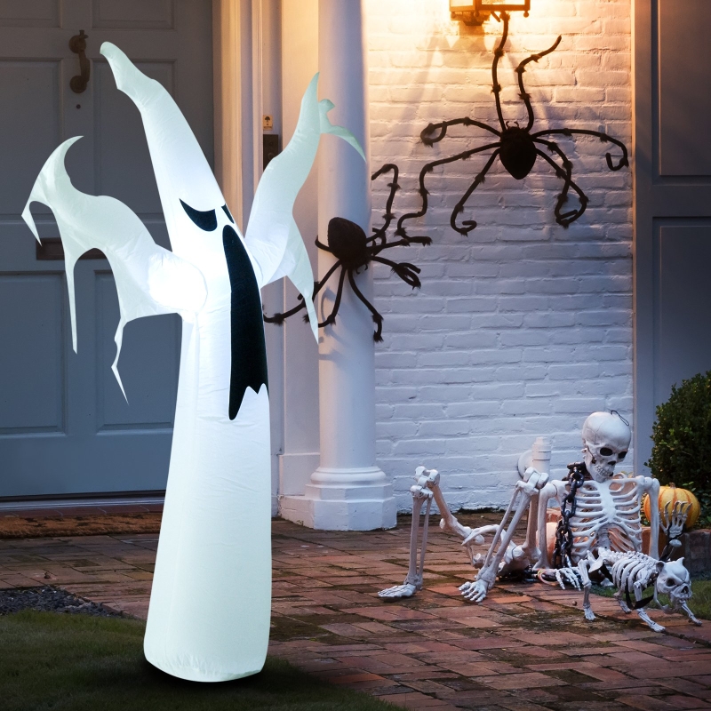 HOMCOM Inflatable Halloween Scary Ghost Outdoor Decoration w/ LED Lights 1.2M