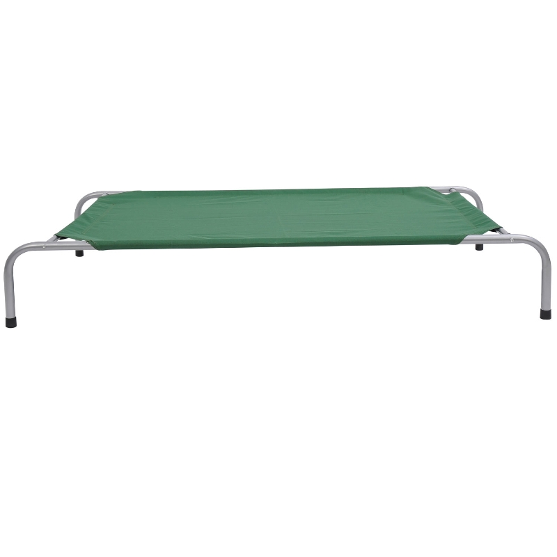 PawHut Raised Dog Bed Cat Elevated Lifted Portable Folding Steel Frame Cloth Cover Comfortable Green
