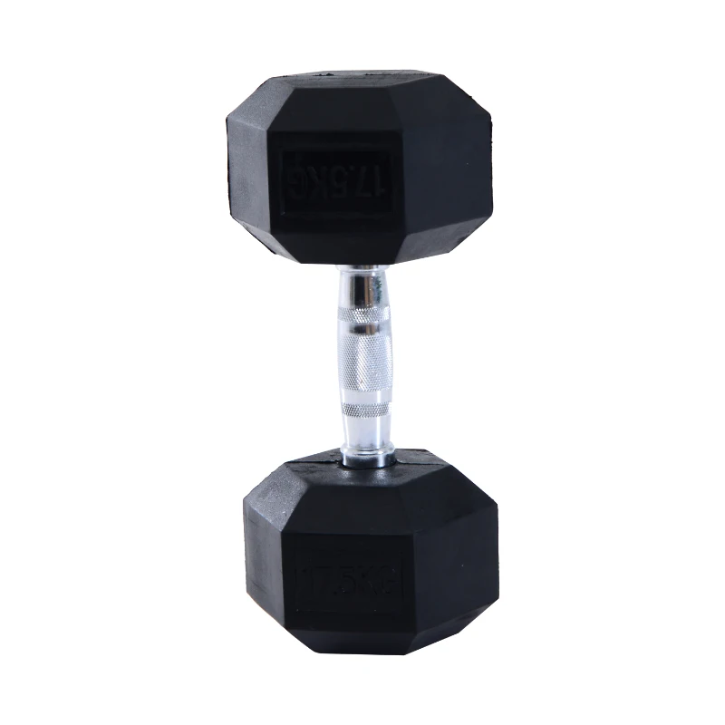 HOMCOM Rubber Hexagonal Dumbbell,1 pc x 17.5 kg