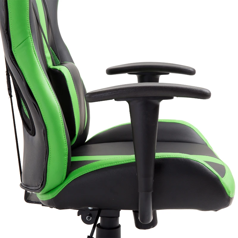 HOMCOM PU Leather Gaming Chair Racing Chair Office Swivel Recliner Ergonomic High Back Executive Seat w/ Pillow - Green
