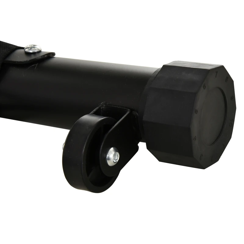 HOMCOM Steel Adjustable Sit-Up Bench w/ Resistance Ropes Black