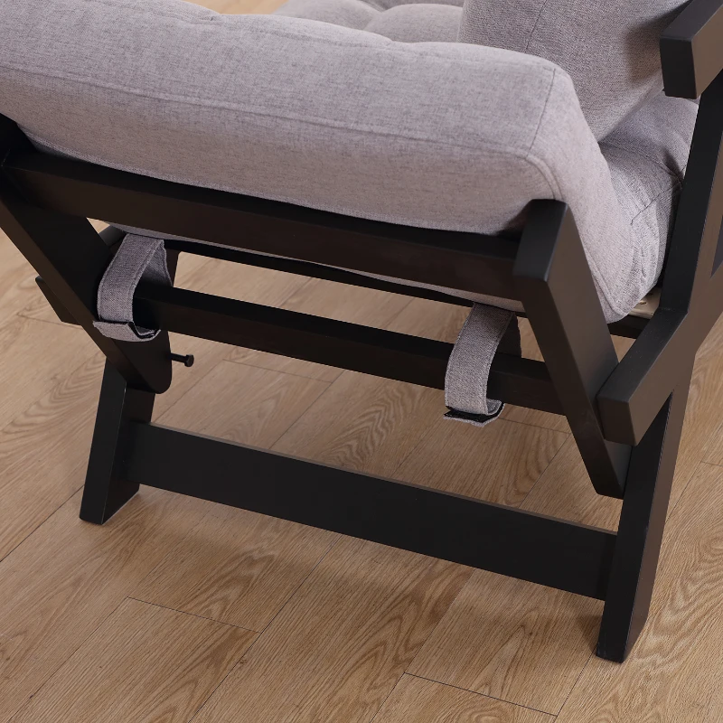 HOMCOM Sofa Bed Chaise Linen Lounge Leisure Foldable Convertible Wood Pillow-Grey