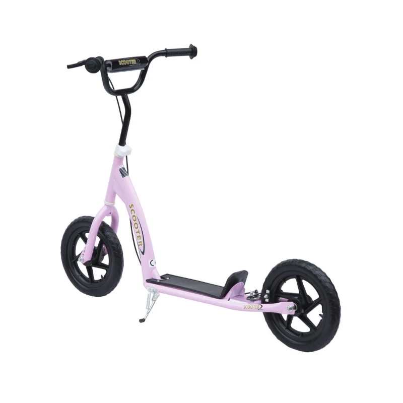 HOMCOM 12" Tyres Teen Push Stunt Bicycle Ride On Scooter-Pink