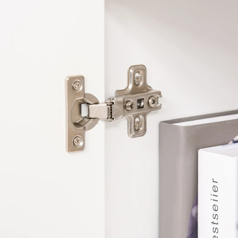 HOMCOM Modern TV Stand for TVs up to 45'' Flat Screen, TV Console Cabinet with Drawers and Cupboard, Cable Hole, Home Entertainment Center, Living Room Bedroom and Office, White