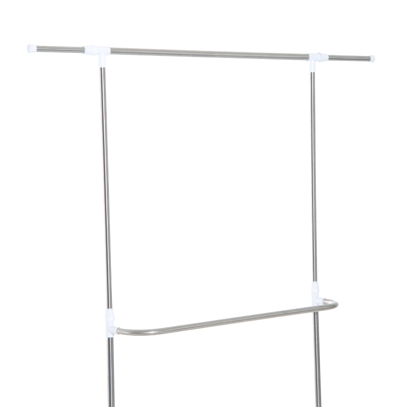 HOMCOM 40D×(103-178)H × (97-138)W cm Extendable Clothes Hanger W/Wheels-White