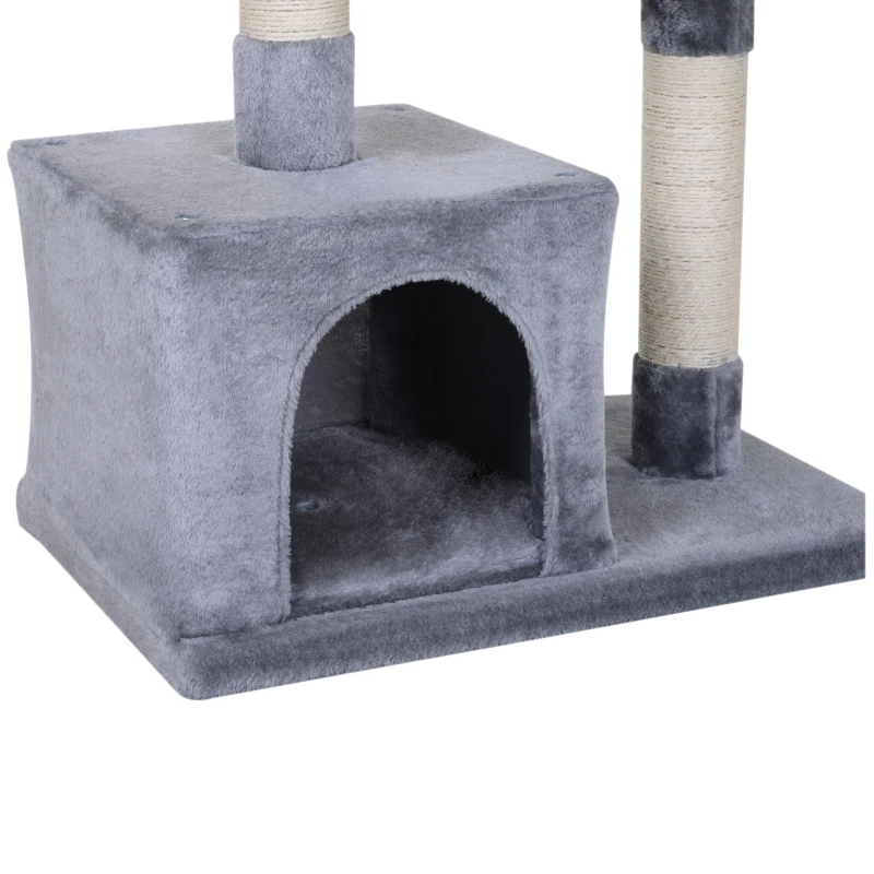 PawHut Cat Tree w/ Sisal-Covered Scratching Posts Multi-Level 3 Tier Freestanding Cat Bed Condo