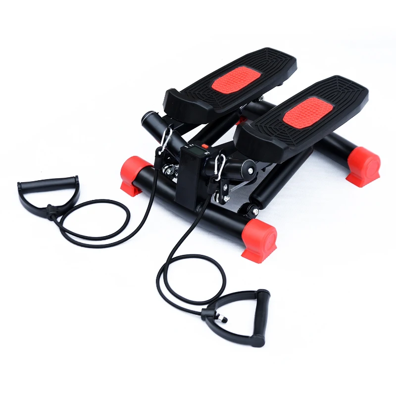 HOMCOM Mini Stepper W/Training Ropes-Black/Red