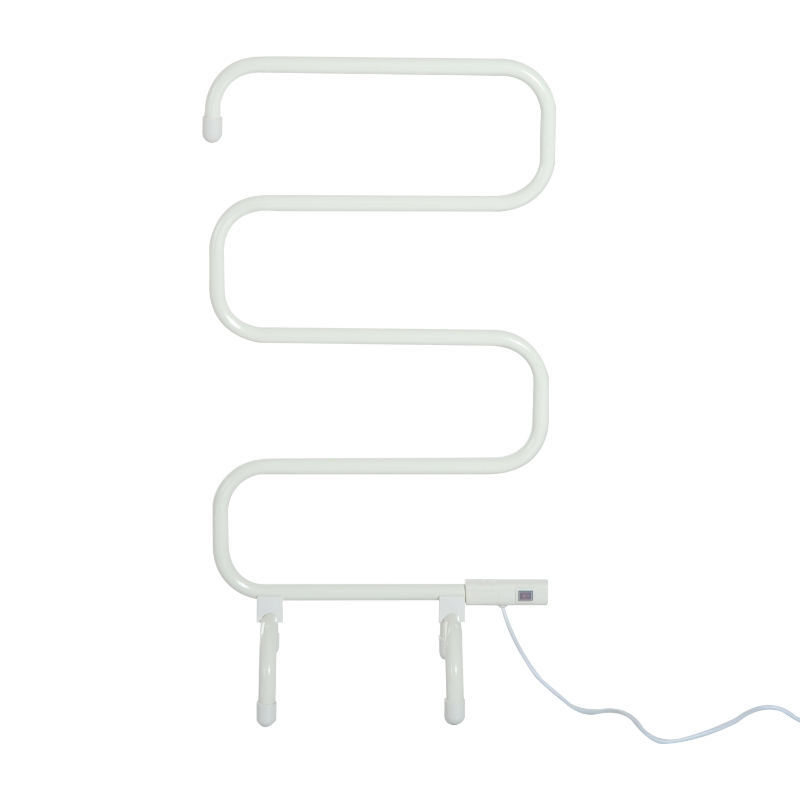 HOMCOM Electric Towel Rail Warmer Heater Floor Standing Bathroom Electric Rack - Cream White