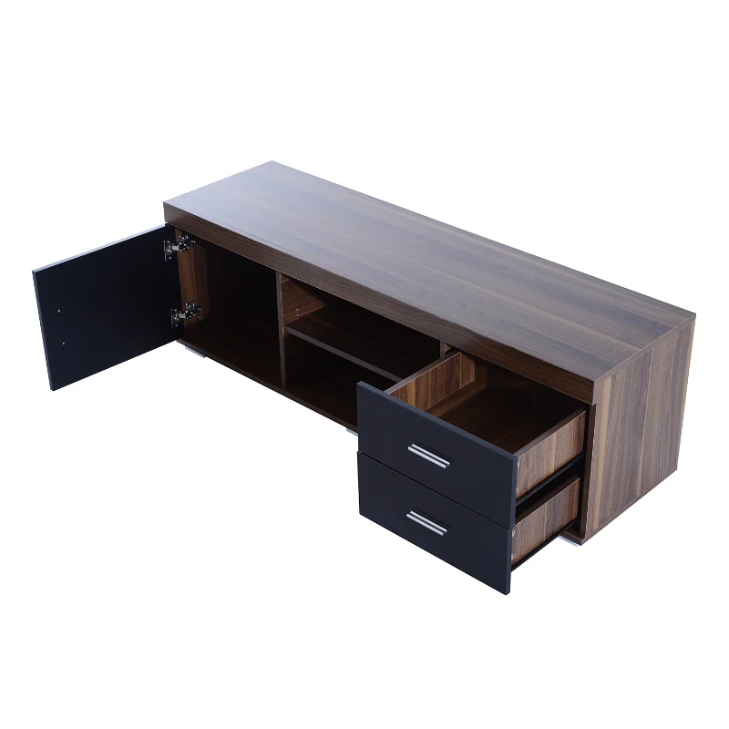 HOMCOM TV Stand w/1 Door 2 Drawers Shelves Entertainment Center Media Console Storage Cabinet 140cm